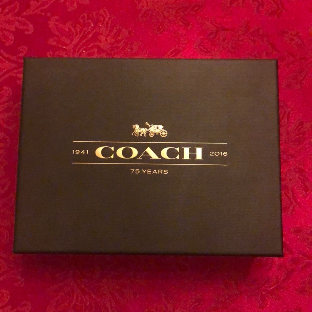 Black patent leather coach wristlet